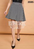 Women Flared Cotton Blend Houndstooth Print Mini Skirt-3595