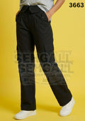 Women High Waist Cargo Pants with Collared Waistband-3663