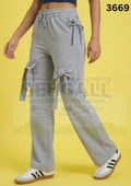 Relaxed Fit Cargo Pants with Bow Pocket Detail -3669