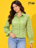 Cotton Schiffli Embroidered Shirt  -3744