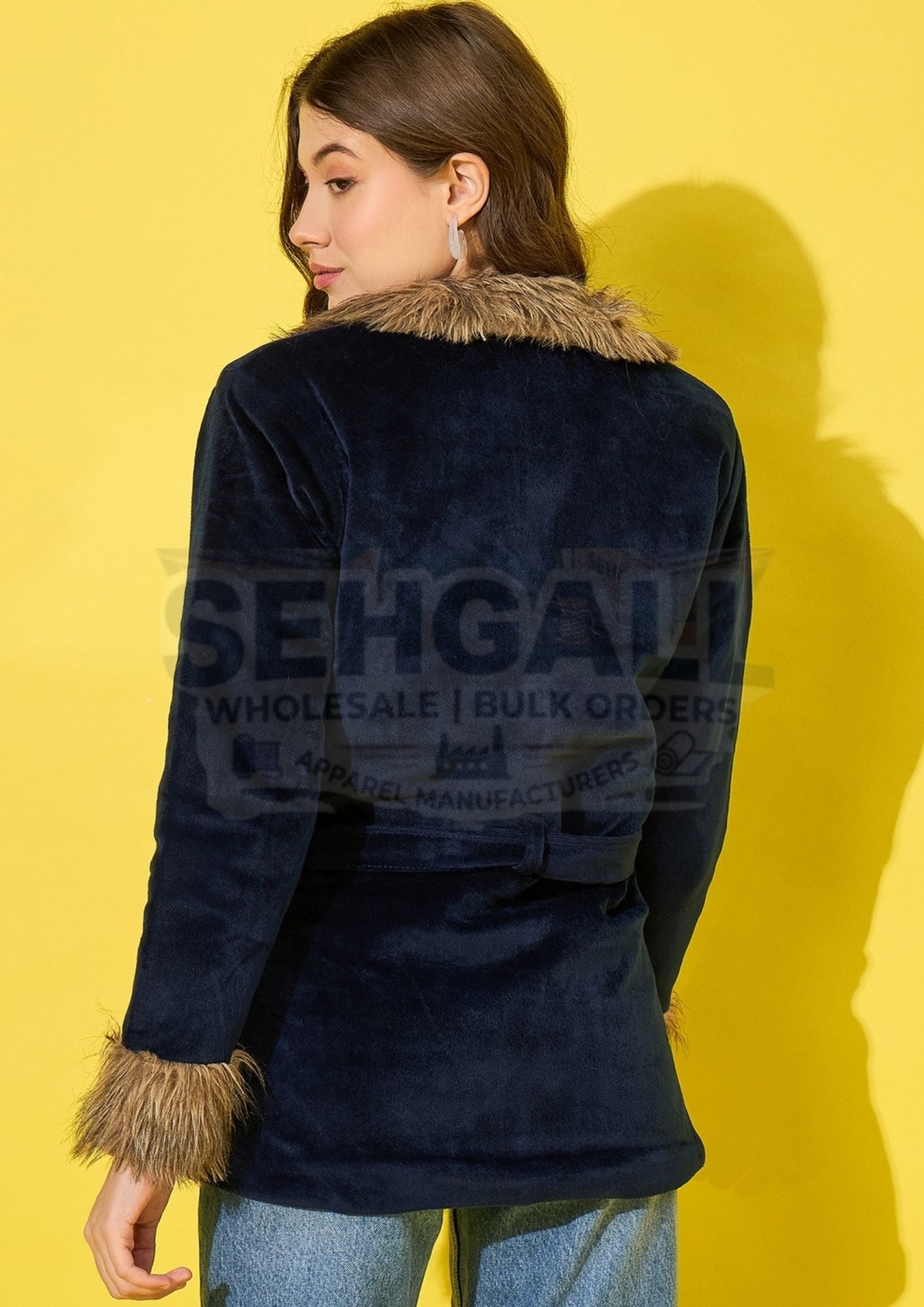 Velvet Winter Coat Jacket For Women-2672