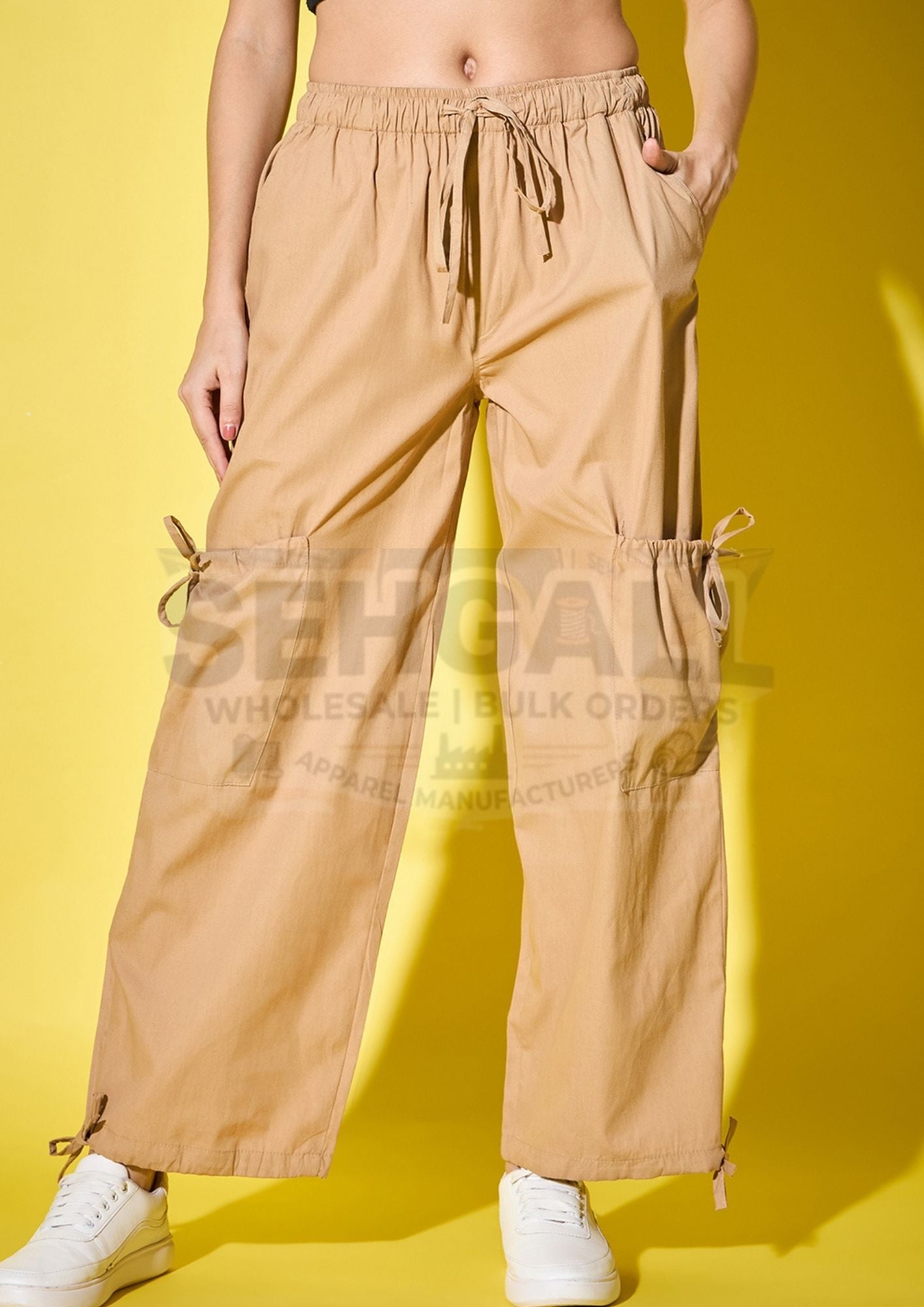 Solid Women’s Cargo Pants-3458