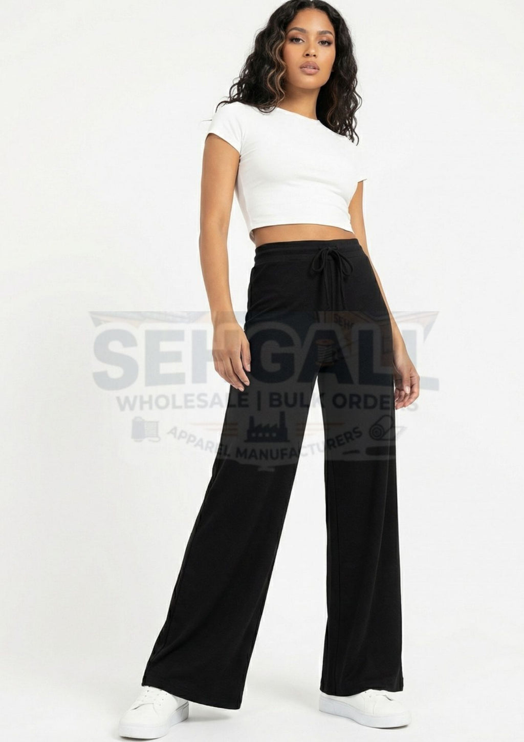 Women’s Straight Leg Drawstring Trouser Pant-3660