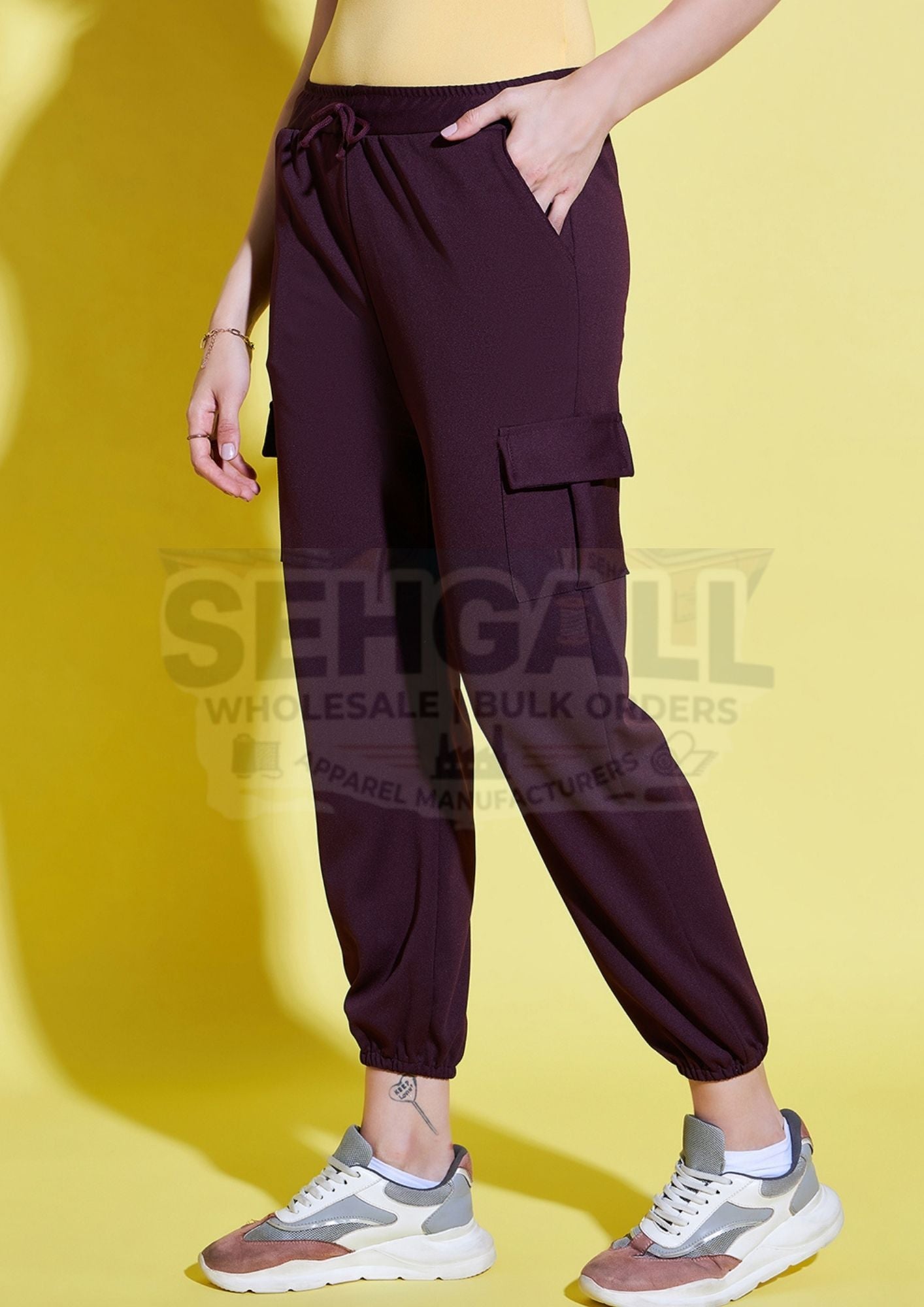 Lycra Blend Women Relaxed Fit Jogger Pant With Pockets-3371