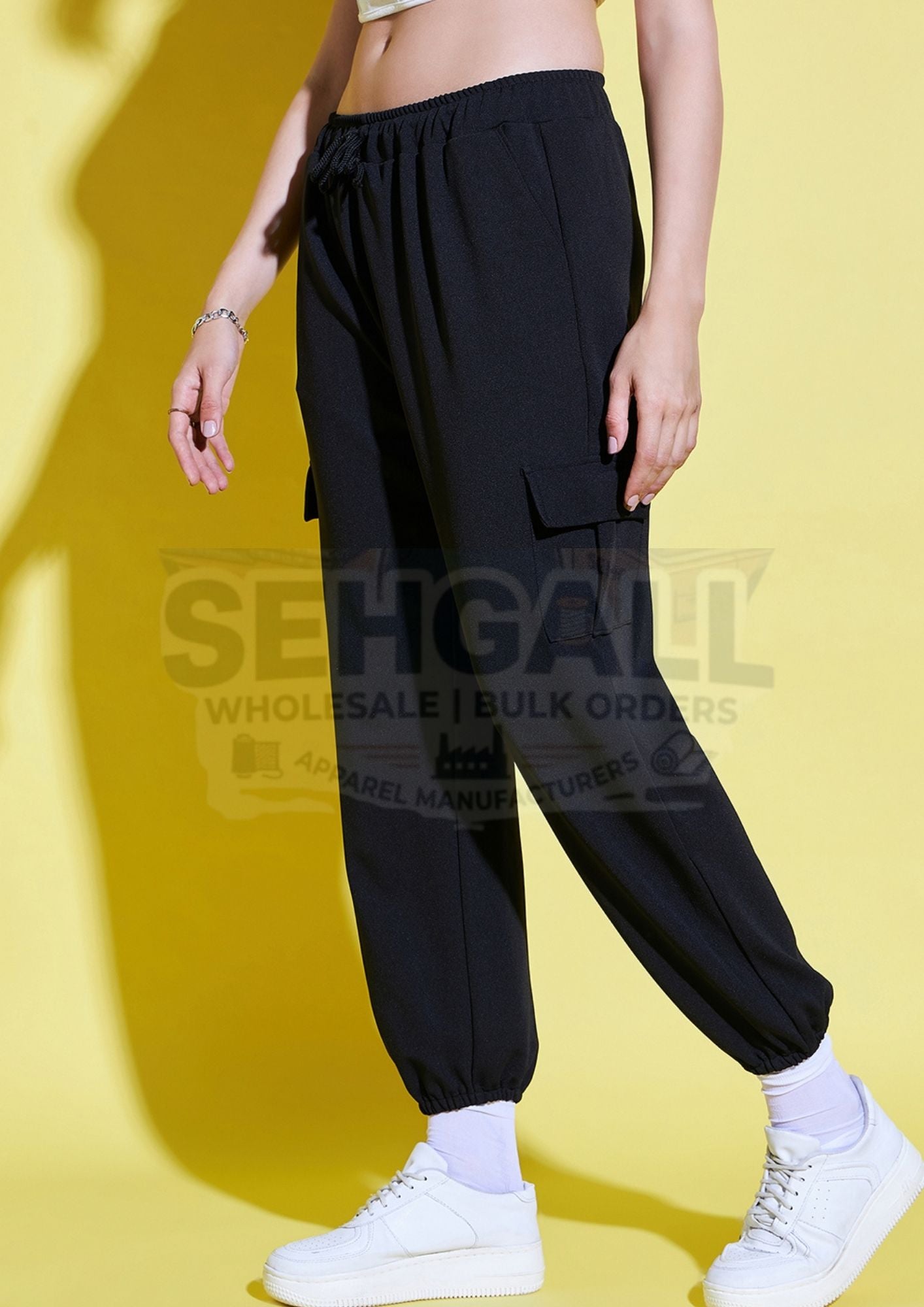 Lycra Blend Women Relaxed Fit Jogger Pant With Pockets-3371